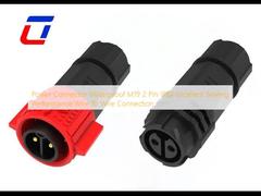 Connecteur d'alimentation étanche M19 2 broches IP67, excellente performance d'étanchéité, connexion fil à fil