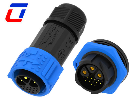 Connecteur de câble étanche à 3 broches 30A IP67 16 broches Auto-verrouillage Multi-Core Structure