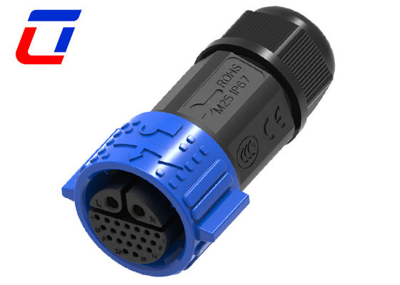 Connecteur de puissance à courant élevé à 2 broches 40A Connecteur de données imperméable à l'eau à 20 broches IP67
