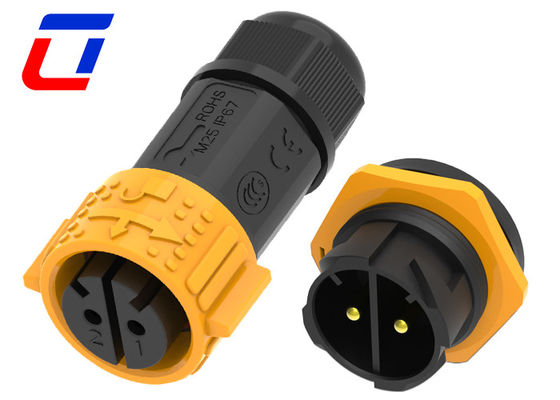 Connecteur d'alimentation à haute tension 600V IP67 imperméable à l'eau 2 broches pour équipement électrique