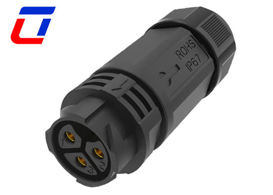Rating IP67 3 broches connecteur d'alimentation imperméable à l'eau 50A connecteur câble mâle à femelle