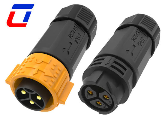 Rating IP67 3 broches connecteur d'alimentation imperméable à l'eau 50A connecteur câble mâle à femelle