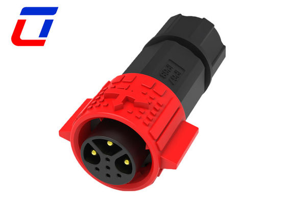 Connecteurs circulaires étanches à l'eau à broches multiples de couleur rouge PA66