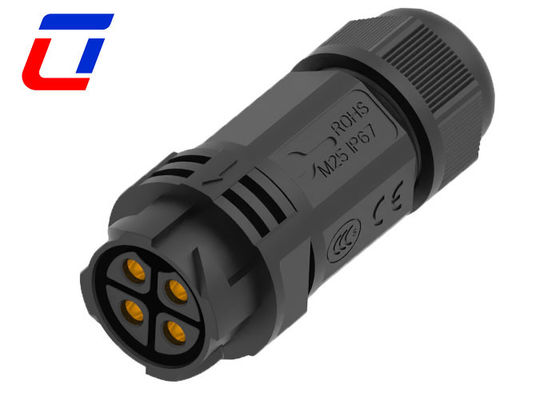 Connecteur imperméable à l'eau 4 broches IP67 600V avec verrouillage à la poussée