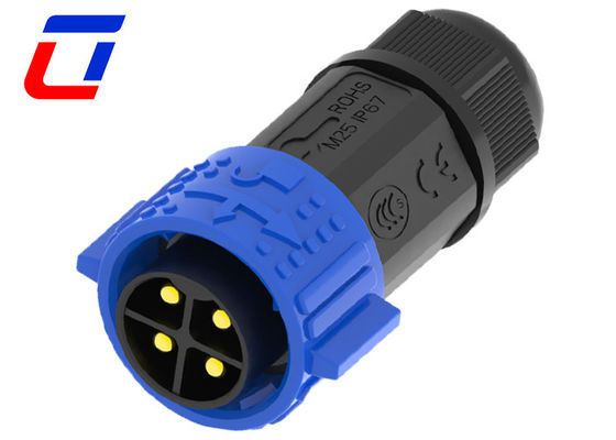 Connecteur imperméable à l'eau 4 broches IP67 600V avec verrouillage à la poussée
