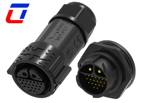 Connecteur de câble de données imperméable à l'eau 30A CC IP67 20 broches Auto-verrouillage Multi-Core Structure