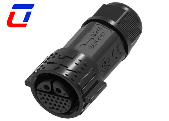 Connecteur de câble de données imperméable à l'eau 30A CC IP67 20 broches Auto-verrouillage Multi-Core Structure