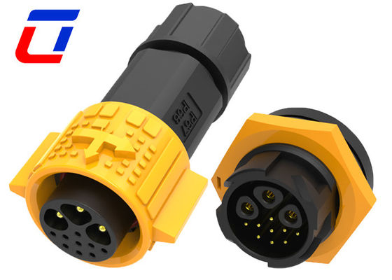 Signal d'alimentation Ip67 12 broches Panneau monté Connecteur étanche 3+9