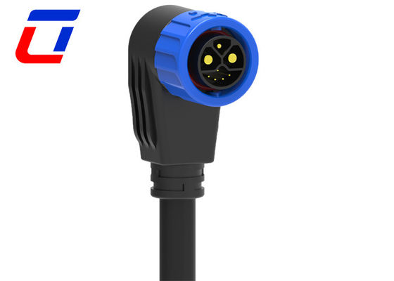 M23 90 degrés connecteurs de câbles moulés 2+1+5 Pin Push Lock Connecteur étanche