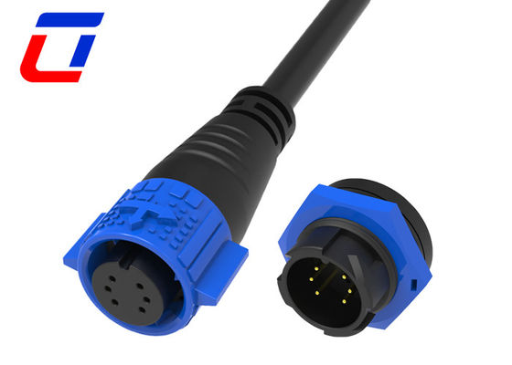 Connecteur de câble étanche à verrouillage rapide à 6 cœurs M19 Ip67 Connecteur monté sur panneau