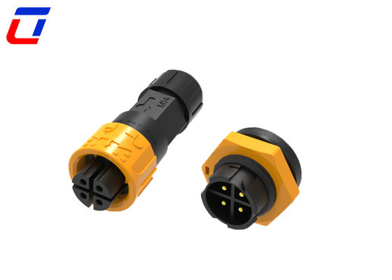 M16 4 broches connecteur d'alimentation imperméable à l'eau Femme à homme 300V Durable pour les applications