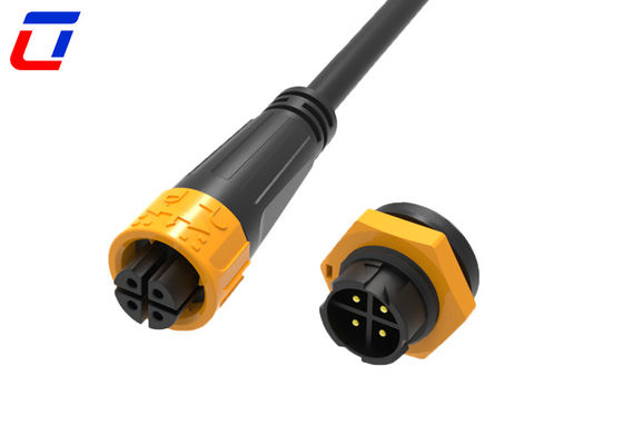 M16 4 broches connecteur d'alimentation imperméable à l'eau Femme à homme 300V Durable pour les applications