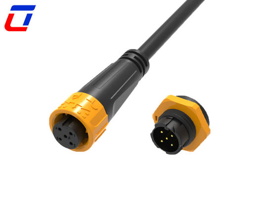 M16 5 broches 300V connecteur circulaire imperméable à l'eau à verrouillage par poussée IP67 pour applications lourdes