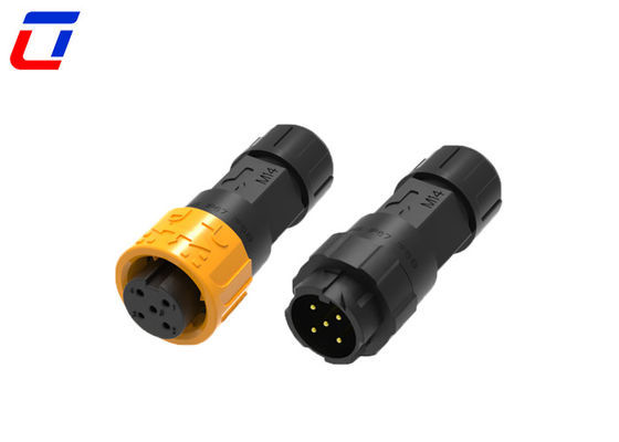 M16 5 broches 300V connecteur circulaire imperméable à l'eau à verrouillage par poussée IP67 pour applications lourdes