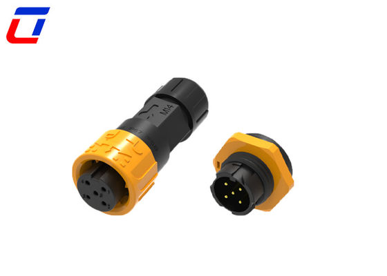 M16 5 broches 300V connecteur circulaire imperméable à l'eau à verrouillage par poussée IP67 pour applications lourdes