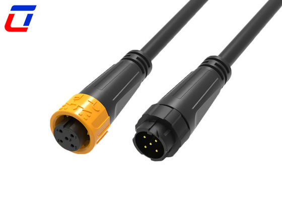 M16 5 broches 300V connecteur circulaire imperméable à l'eau à verrouillage par poussée IP67 pour applications lourdes