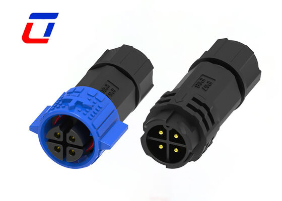 Connecteur d'alimentation extérieur étanche IP67 M19 4 broches mâle vers femelle 300V 15A