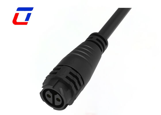 Connecteur de câble d'alimentation imperméable IP67 M19 2Pin Connecteurs de verrouillage à pression moulés jaunes