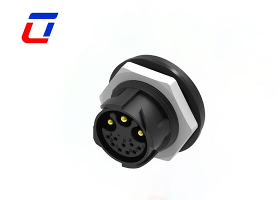 Connecteur M25 mâle femelle à montage sur panneau, plaqué or, connecteur étanche à 3+9 broches