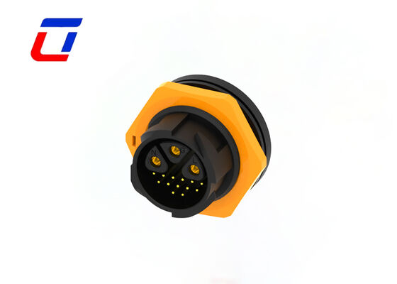 M25 3+13 Panneau à broches monté Connecteur Signal et alimentation IP67 Adaptateur de prise électrique industrielle