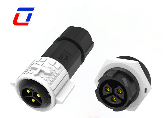 Connecteur électrique étanche à cloison de 3 broches, connecteur de montage sur panneau M19