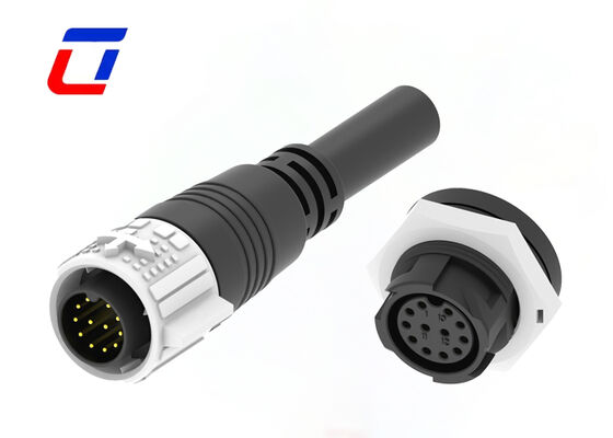 M19 300V Waterproof Cable Connector 12 Pin Self Locking Outdoor Connector