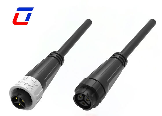 M16 3 connecteur de câble étanche à base de câble DC à verrouillage rapide Connecteurs d'alimentation en laiton plaqué or