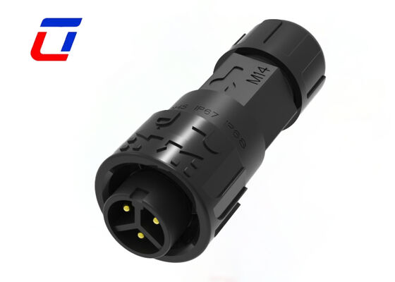 M16 3 connecteur de câble étanche à base de câble DC à verrouillage rapide Connecteurs d'alimentation en laiton plaqué or