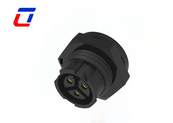 M16 3 connecteur de câble étanche à base de câble DC à verrouillage rapide Connecteurs d'alimentation en laiton plaqué or