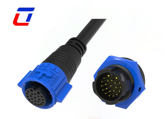 2+20 connecteurs de câble moulés par broches M19 connecteur de données d'alimentation étanche industriel fabriqué en Chine
