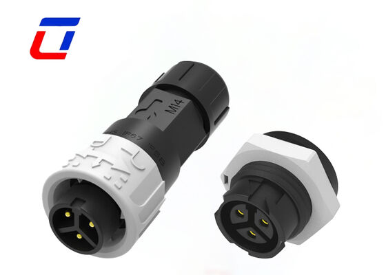 Connecteurs mâles femelles en plastique de Pin 10A de M16 3 poussent le connecteur d'alimentation imperméable de serrure