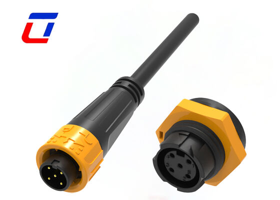 Connecteur d'alimentation extérieur en plastique PA66 300V, 8A M16, 5 broches, étanche, connecteur à verrouillage rapide