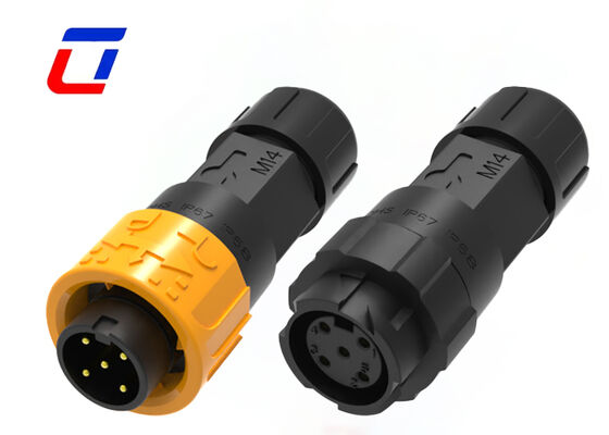 Connecteur d'alimentation extérieur en plastique PA66 300V, 8A M16, 5 broches, étanche, connecteur à verrouillage rapide