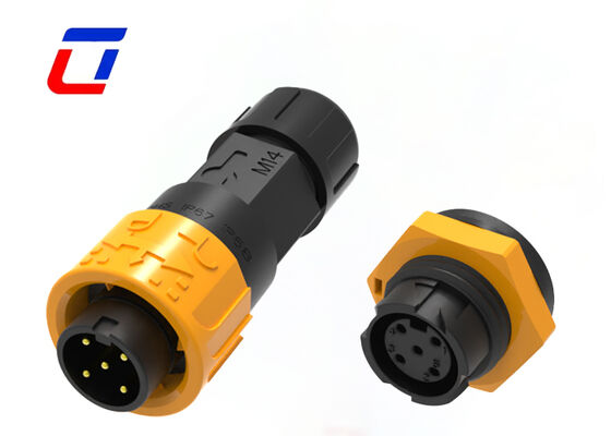 Connecteur d'alimentation extérieur en plastique PA66 300V, 8A M16, 5 broches, étanche, connecteur à verrouillage rapide