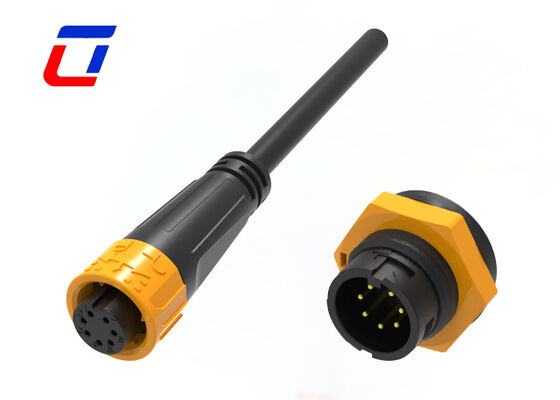 300V M16 7 épingles connecteur étanche pousse verrouillage mâle câble femelle à câble / connecteurs de bord