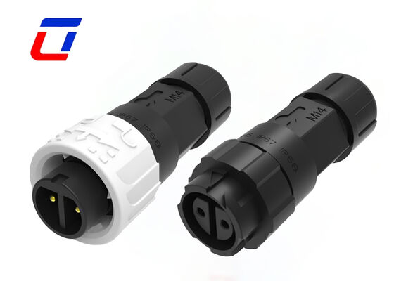 Connecteur d'alimentation circulaire de fil de serrure de poussée d'ODM de connecteurs imperméables d'IP67 M16 10A 2 broches