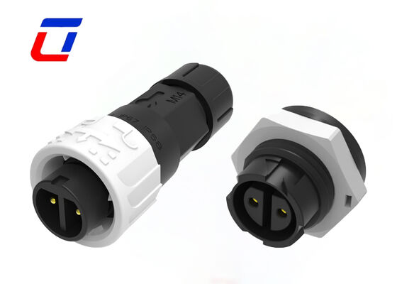 Connecteur d'alimentation circulaire de fil de serrure de poussée d'ODM de connecteurs imperméables d'IP67 M16 10A 2 broches