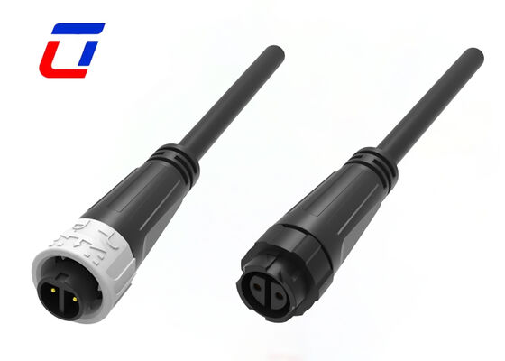 Connecteur d'alimentation circulaire de fil de serrure de poussée d'ODM de connecteurs imperméables d'IP67 M16 10A 2 broches