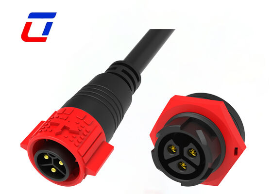 Connecteur rapide de serrure de Pin des connecteurs solaires 3 de C.C 20A IP67 à forte intensité M19
