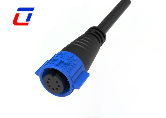 300V M19 8 Pin Waterproof Connector Push Locking Data Molded Cable Connector