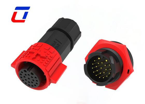 M19 2+20 Connecteurs circulaires à plusieurs broches en plastique PA66 Connecteur de verrouillage rapide de données électriques