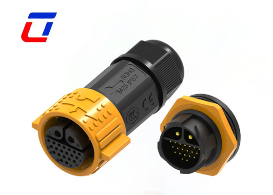 M25 Auto-verrouillage Connexion rapide circulaire 22 broches en laiton plaqué or multi-broches IP67 étanche