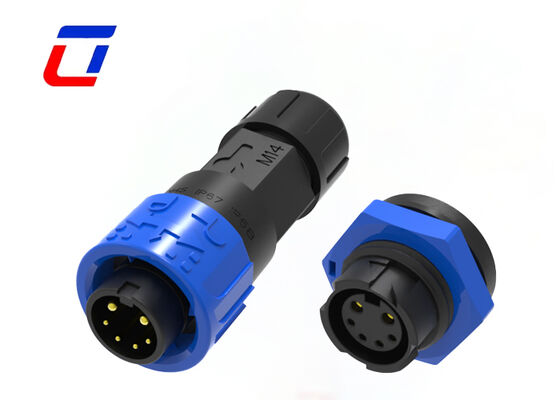 Connecteur circulaire en plastique M16 2 + 4 broches, connecteurs de signaux électriques extérieurs étanches 300V