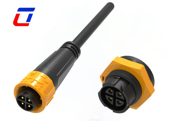 mâle du connecteur d'alimentation 300V de 10A M16 4 Pin IP67 au connecteur rapide imperméable femelle