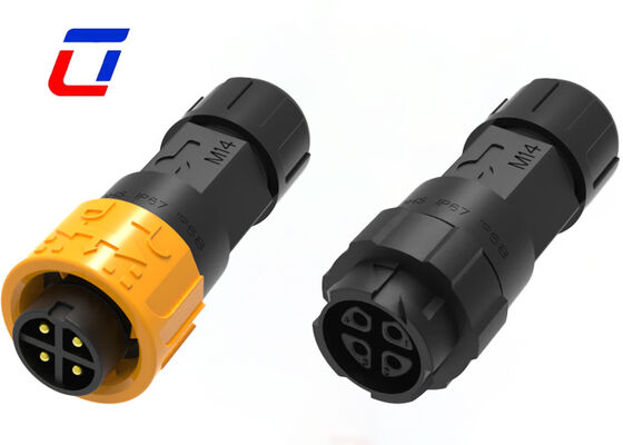 mâle du connecteur d'alimentation 300V de 10A M16 4 Pin IP67 au connecteur rapide imperméable femelle