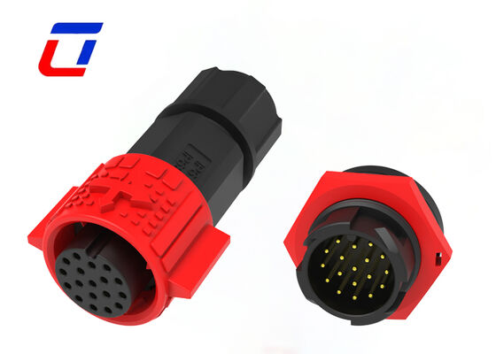 connecteur de données imperméable en plastique de Pin PA66 18 de connecteurs de prise et de prise de 5A IP67 M19