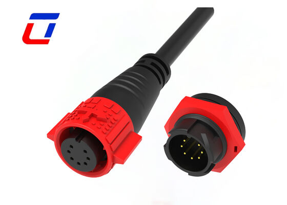 M19 7 Pin 5A Connecteurs de câble imperméables à l'eau pour automobile PA66 Connecteur de données en plastique mâle femelle