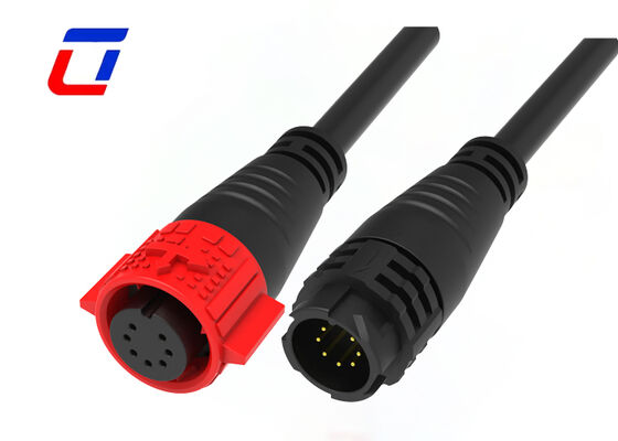 M19 7 Pin 5A Connecteurs de câble imperméables à l'eau pour automobile PA66 Connecteur de données en plastique mâle femelle