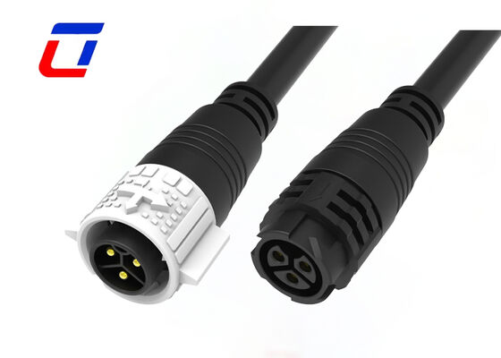 PA66 connecteur de câble moulé à 3 broches 20A connecteur étanche M19 extérieur pour les nouvelles énergies