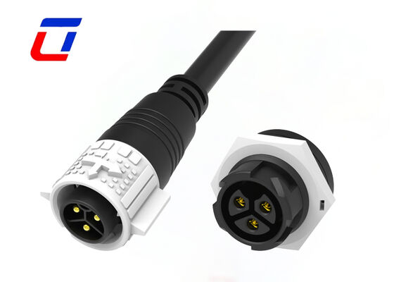 PA66 connecteur de câble moulé à 3 broches 20A connecteur étanche M19 extérieur pour les nouvelles énergies